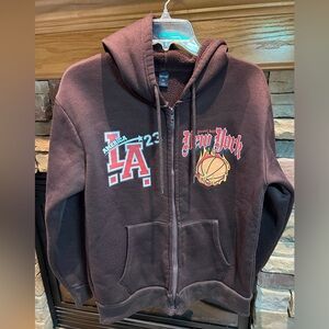 ROMWE Dark Brown Graphic Hoodie